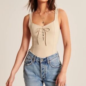 Abercrombie Lace Up Corset Bodysuit